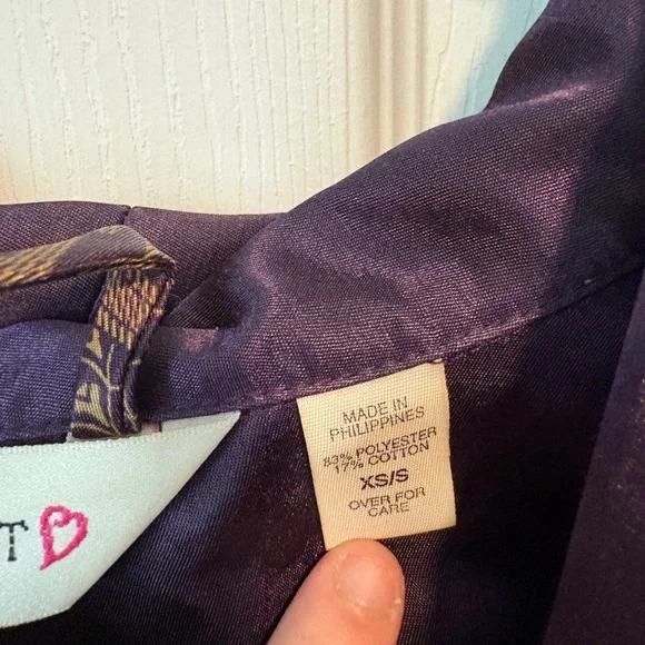 Vintage Victoria's Secret Purple Gold Satin Regal Robe XS/S - Picture 3 of 5